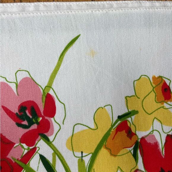 Vintage Vera Neumann Daffodil Floral Placemats Set of 4 Reversible Solid Green - Picture 6 of 7